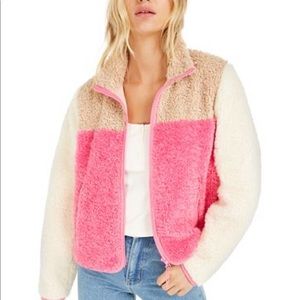 Bar III Cozy, Warm, Color-Block Sherpa Jacket